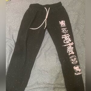 harry potter pink and black dot sweatpants size women’s xs. MAKE OFFERS!